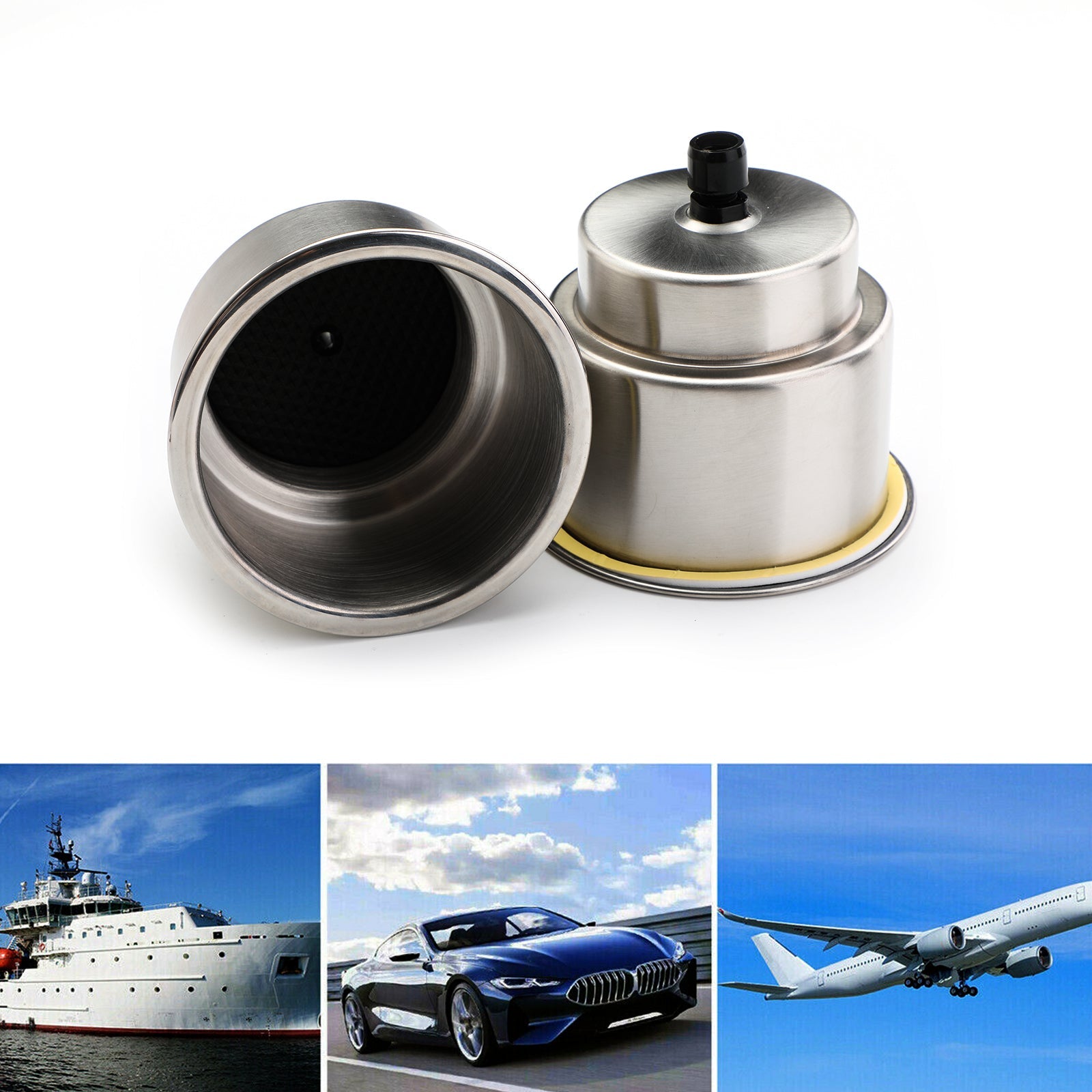 2 Peças De Suporte Para Copos De Aço Inoxidável Boat Cup Dri