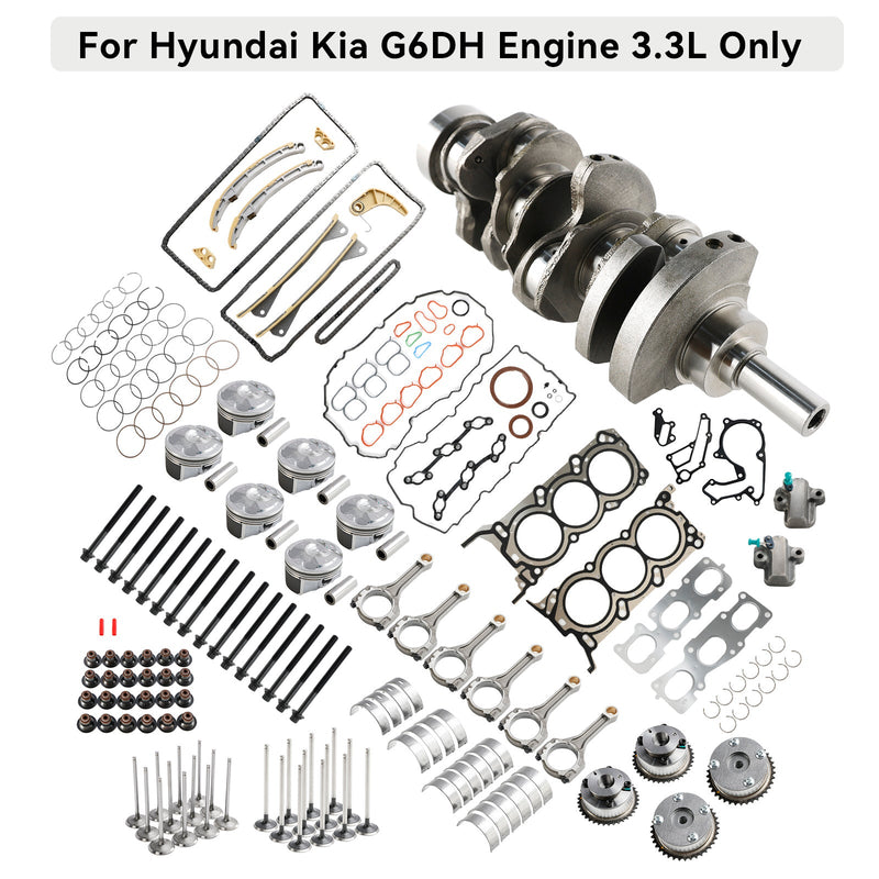 2013-2019 Hyundai KIA Santa Fe 3.3L G6DH Rebuild and Rebuild Kit kampiakselin tangon ajoituksella