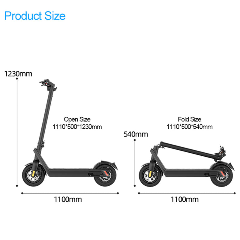 10-tommers sammenleggbar elektrisk scooter 500W 70KM rekkevidde 40km/t Alternativ til å gå i det urbane hverdagslivet