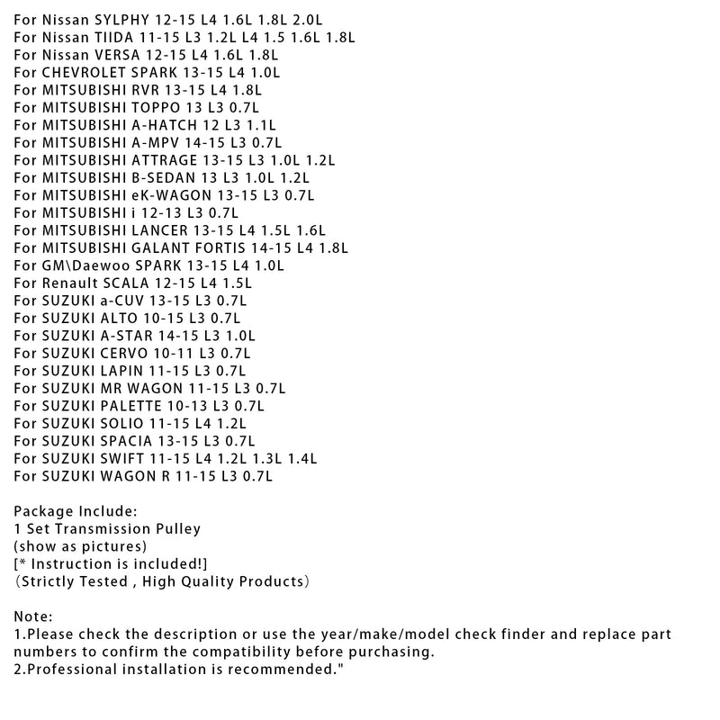 2012-2015 Nissan QASHQAI L4 1.6L Getrieberiemensatz mit Riemenkette 30 Zähne JF015E RE0F11A