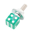 2x Custom DICE Kennzeichenschraube Grün Kunststoff Motorrad Chopper Bobber