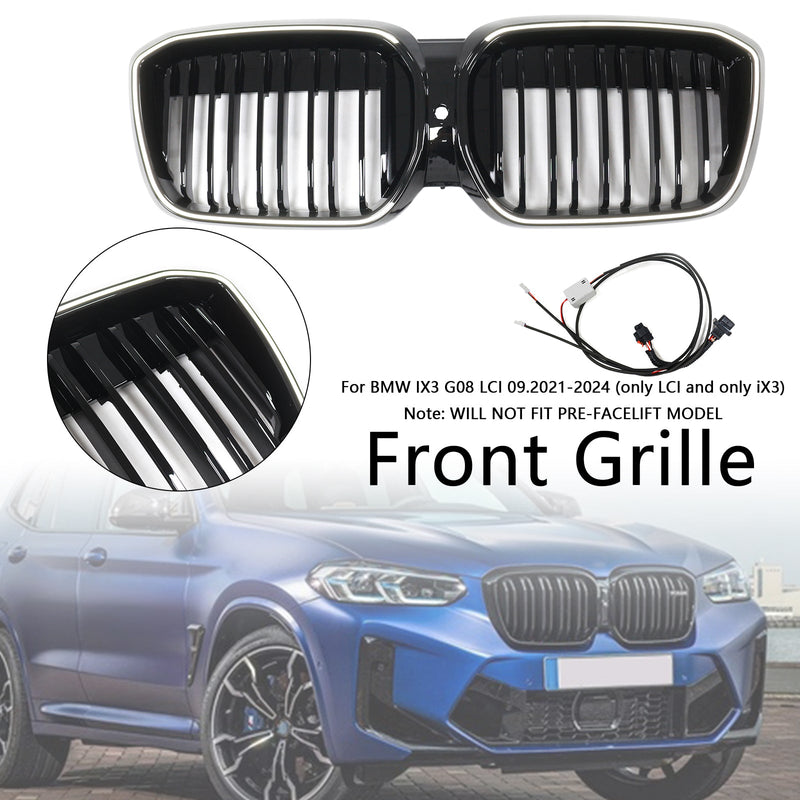 2022-2024 BMW IX3 G08 LCI DOUBLELLAME FRONT CRILL BLACK GLILLY