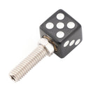 2x Custom DICE Kennzeichenschraube Schwarz Kunststoff Motorrad Chopper Bobber