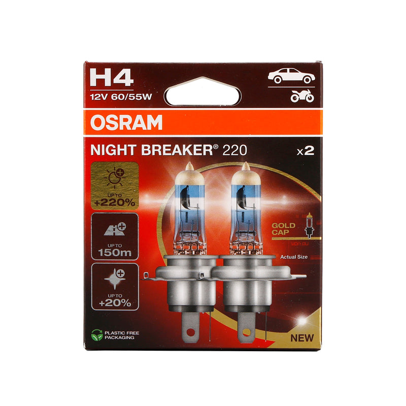 2 STÜCKE Autolampe Night Breaker H4 64193NB220 12 V 60/55 Watt Für OSRAM