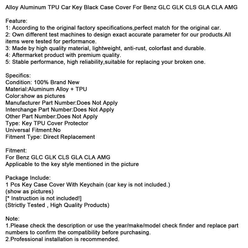 Benz GLC GLK CLS GLA CLA AMG Legierung Aluminium TPU Autoschlüssel Braun Hülle Cover