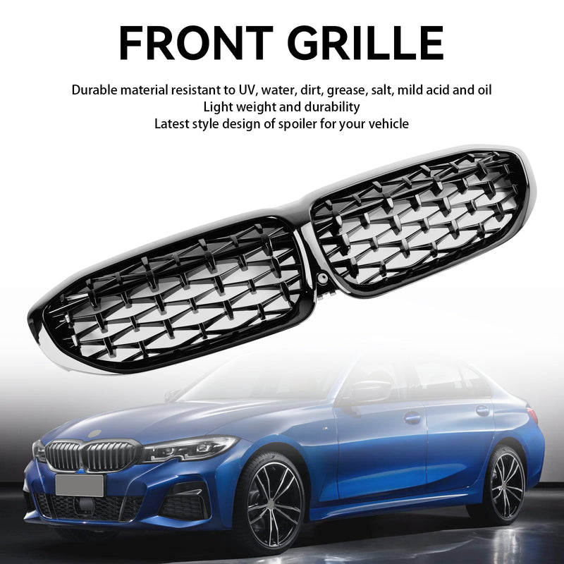 Diamentowa czarna kratka nerkowa Grill 51138072085 Dla BMW serii 3 G20 2019-2022