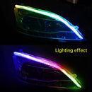 Ultra Thin Car LED Headlight Daytime Running Iridescent Light Eyebrow Strip With Remote control 60cm