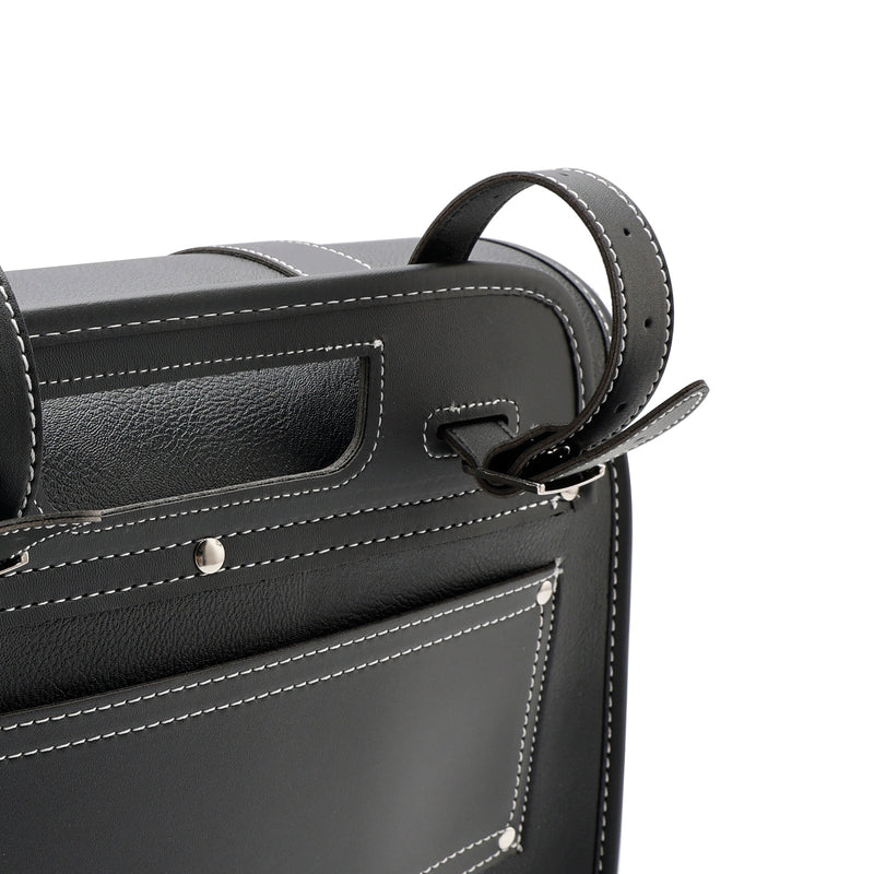 Heck Bag Pu Pu Side Saddle Tail Bag Bagasjepose Lagring Svart for motorsykkel