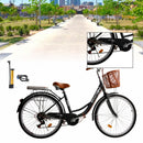 7rychlostní 26" paprskové kolo cruiser jízdní kolo dámské kolo dívčí městské kolo černé