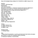 Ballasto eléctrico de faro de Xenon-Hid D1S 731832705 para BMW 3 Series X1 Z4