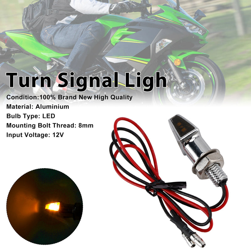 12V LED Blinker Anzeige Licht 8mm Universal Motorrad Für Yamaha