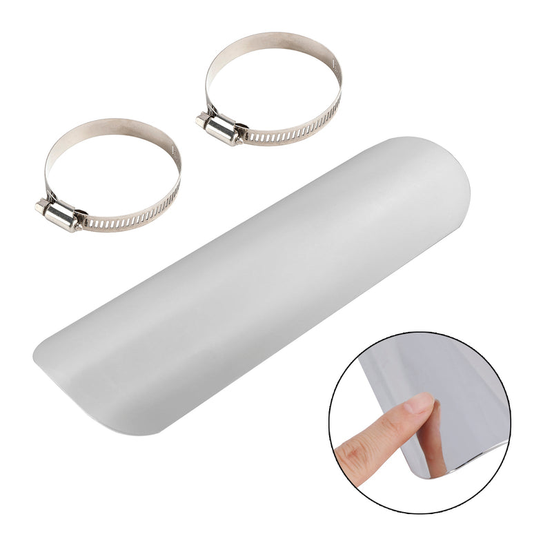 Stahl Auspuff Schalldämpfer Rohr Wärme Deflektor Abdeckung Chromeb Für Motorrad Roller BlackD