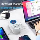 140W PD Multi-Port-Ladegerät Magnetisches kabelloses Schnellladen PD100W Laptop-Handy-Ladegerät EU-Stecker