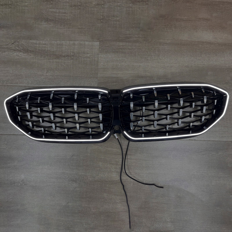 2019–2022 BMW 3 -sarja G20 Munuaisten säleikkö, kiiltävä musta, 51138072085