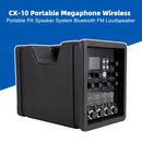 CX-10 Tragbares Megaphon Drahtloses tragbares PA-Lautsprechersystem Bluetooth FM-Lautsprecher