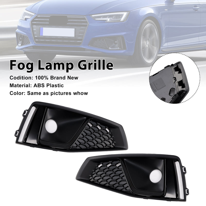 2018–2020 Audi A4 B9 S-LINE S4 schwarz Front Nebelscheinwerfer Kühlergrill Trim Cover