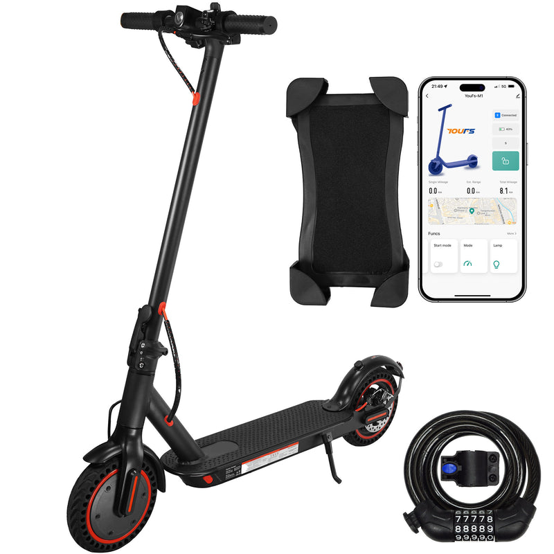 Scooter elétrica dobrável de 8,5" com aplicativo, 350 W, alcance de 35 km, deslocamento urbano de 25 km/h