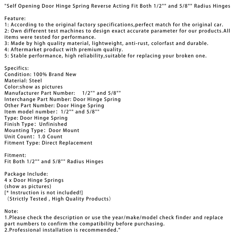 Itseaukeavan oven saranat jousipalautuksella, molempien saranoiden säde 1/2"&quot;sekä 5/&quot;8"&quot;