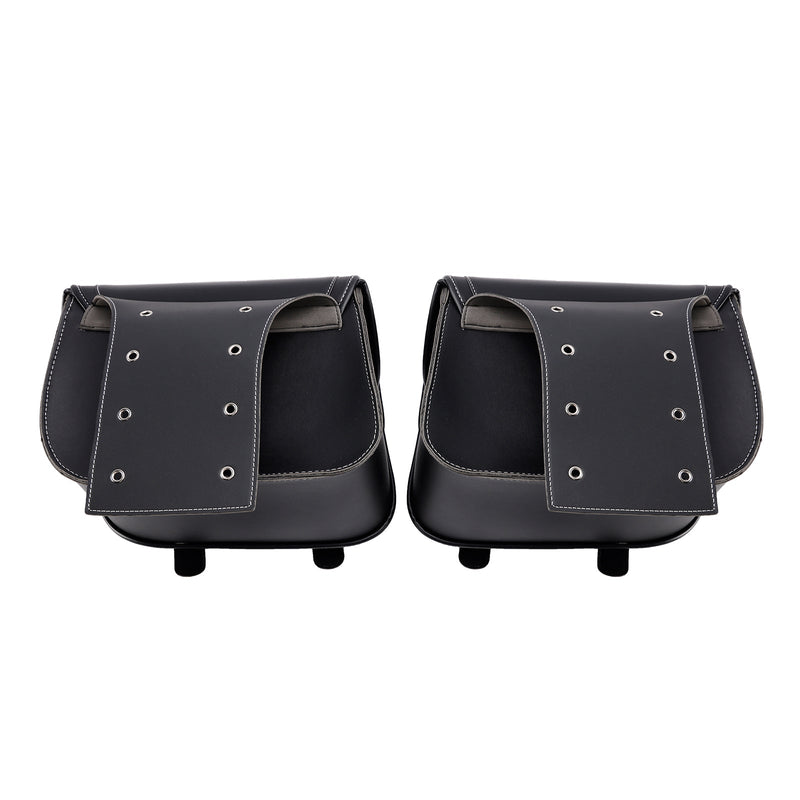 Universell sadelväska sida förvaringssvåse pu bagage svart 28L för motorcykel