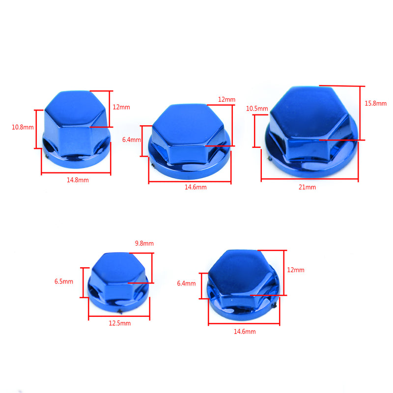 30 tampas de proteção parafusos tampa parafusos sextavados azuis adequados para Suzuki