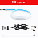 Ultra Thin Car LED Headlight Daytime Running Iridescent Light Eyebrow Strip With APP Controller 30cm