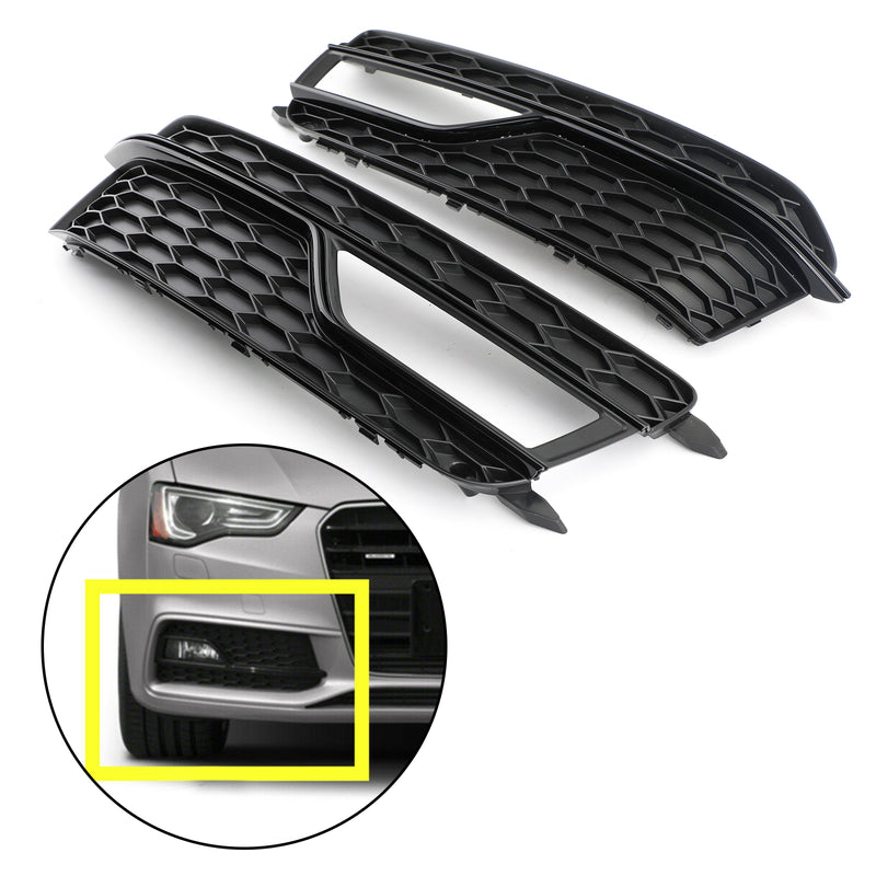 2013-2016 AUDI A5 S-Line S5 Par främre dimlampa Svart trim Grillar Grill