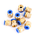 10 stk 6 mm 1/4" pneumatisk tryklufttilslutningsstiktilslutningsstik