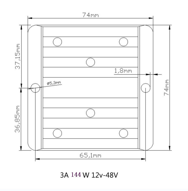 12V Auf 48V DC-DC Step Up Boost Spannungswandler 3A 144W Industrie-Netzteile