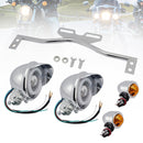 #D22 Headlight Lamp Spotlight Universal Coler Switch Fits Chrome For Motorcycle