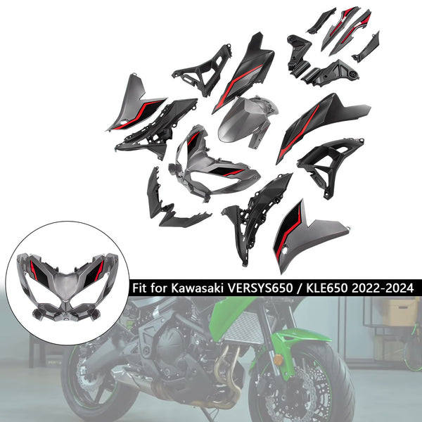 Injection ABS Bodywork Fairing Kit för Kawasaki VERSYS 650 KLE 2022-2024 04#