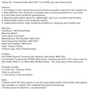 Drive Set Primær MIA13031 til RT 400, udskiftning til John Deere D105