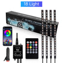 Auto-Innenraum-Fußraum-Atmosphäre RGB-LED-Streifenlichter mit Fernbedienung + APP-Steuerung