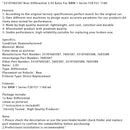 BMW 1 Series F20 F21 116D Rear Differential 2.93 Ratio 33107605587