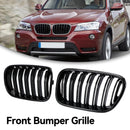 Gloss Black Front Bumper Kidney Grille Grill für BMW X3 F25 2011-2014 Dual Line