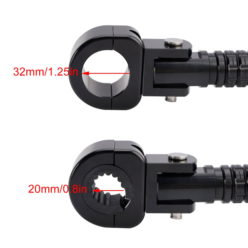 Universella fotstöd framtill, lämpliga för motorcyklar med 1,25-tums styrförare