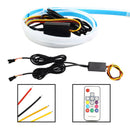 Ultra Thin Car LED Headlight Daytime Running Iridescent Light Eyebrow Strip With Remote control 60cm