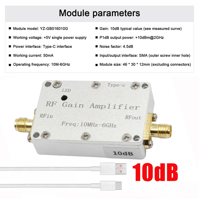 10M-6GHz HF-Verst?rker 10dB 20dB 30dB 40dB High Gain Treiber Empfangsverst?rker