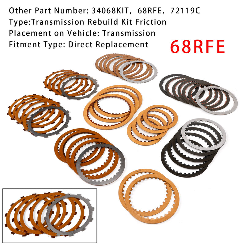 2007+ Dodge RAM 6.7L Diesel 68RFE Getriebe-Reparatursatz Reibscheibensatz