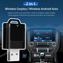 Adapter 2 w 1: Bezprzewodowe Apple CarPlay i Android Auto - CarPlay przewodowy do bezprzewodowego CarPlay