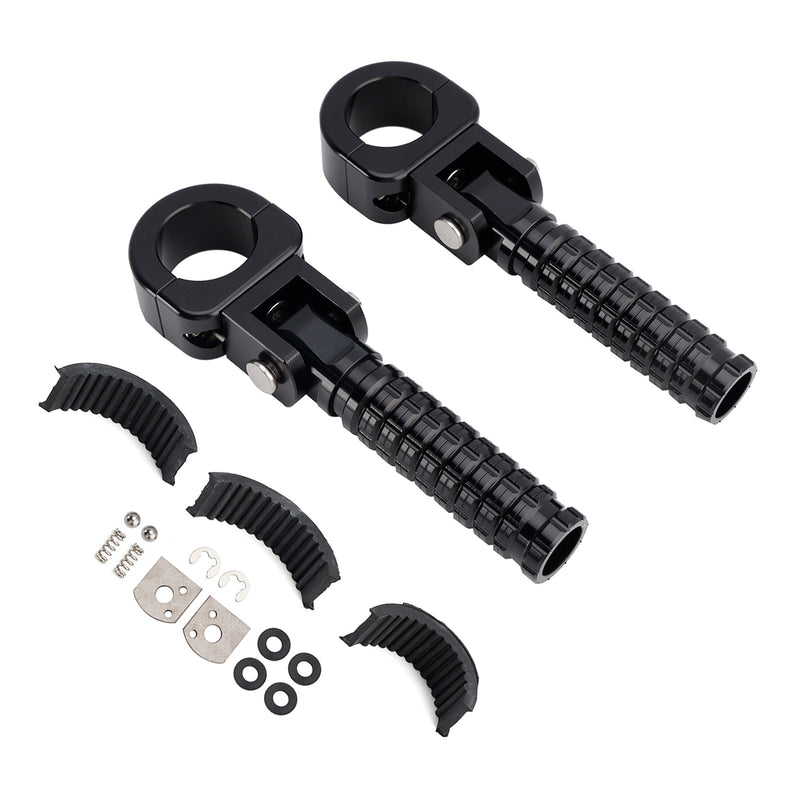 Universella fotstöd framtill, lämpliga för motorcyklar med 1,25-tums styrförare