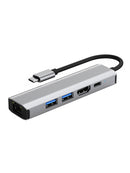 5 in 1 TYPE-C auf USB3.0*1+USB2.0*1+PD100W/USB-C Daten+HDMI+100M Netzwerkkarte iPad