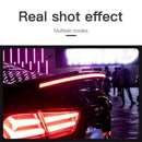 Car Tail Streamer Lamp Carbon Fiber LED Light Rear Wing Spoiler Lip Brake Trunk Red 1.3M
