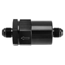 Adaptador de filtro de sistema de combustible en línea AN6 negro con elemento filtrante de 30 micrones