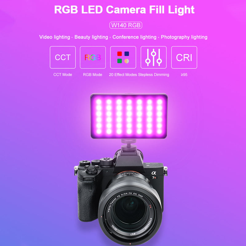 W140 RGB LED Videoleuchte Fülllicht Videokamera Handy Live Beauty Outdoor