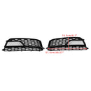 2013–2016 Audi A5 S-Line S5 2 bitar Front Fog Lights Black Cooler Grille