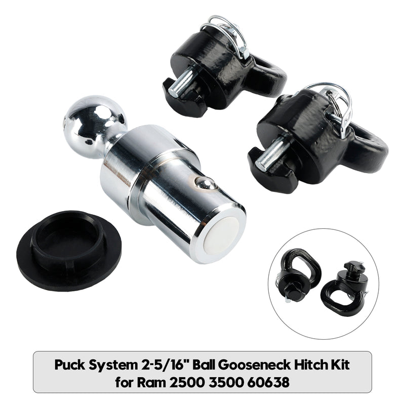 Pucksystem 2-5/16" Ball Gooseneck Trailer Hitch Kit Passar Ram 2500 3500 60638