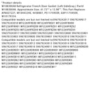 W10830048 Kühlschrank-Französische Türdichtung (graue linke Seite) passend für Kenmore AP6027227