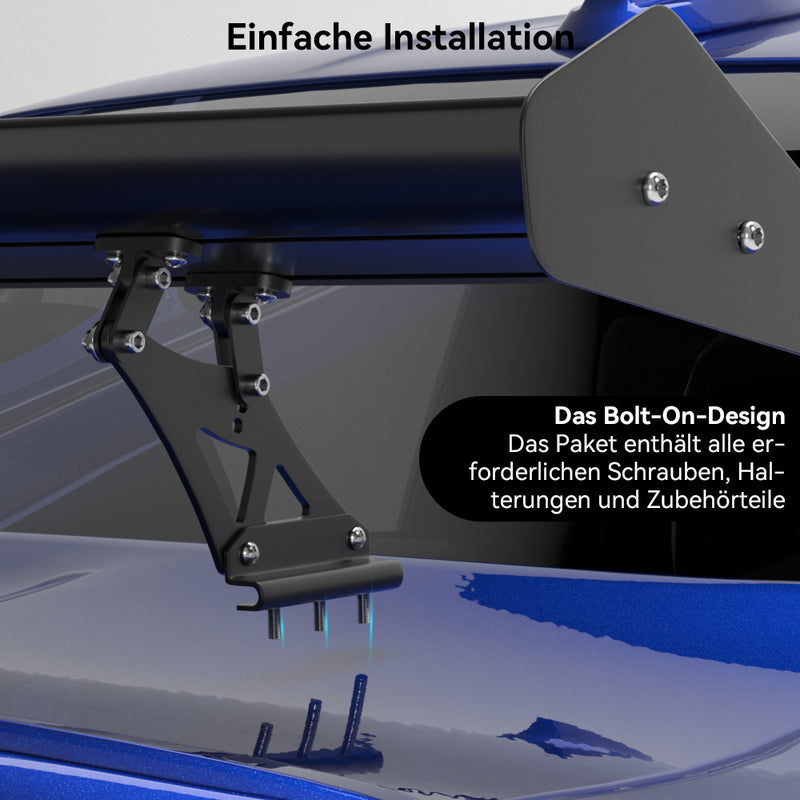 Spoiler de corrida de asa traseira de alumínio GT leve e ajustável universal genérico