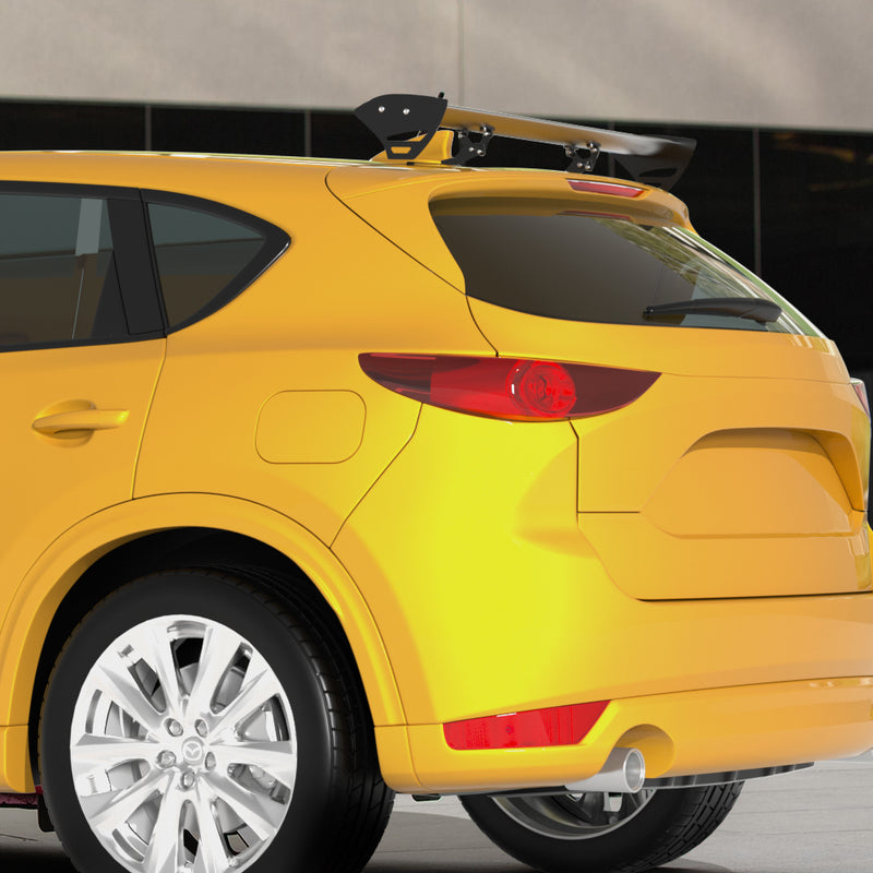 Alerón trasero de aluminio ajustable para escotilla universal GT, color plateado, 15