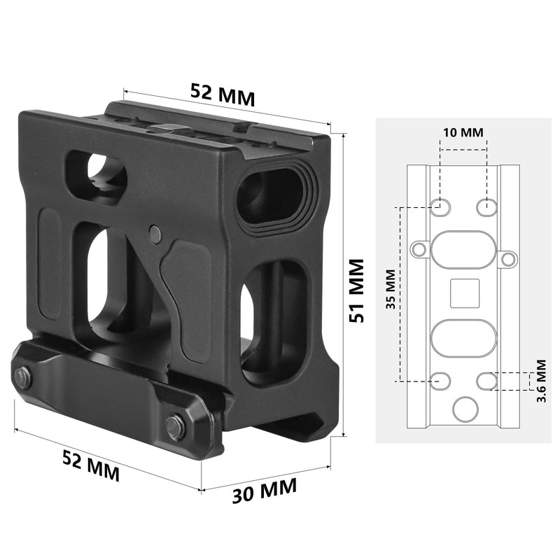 Fast Red Dot Riser Mount Passend für 20mm Picatinny-Schiene